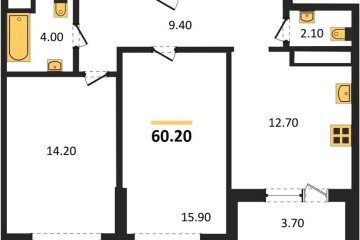 Фото №1: 2-комнатная квартира 59 м², 18/24 эт. - Краснодар, мкр. ЖК Все Свои Вип, ул. Колхозная, 5/2