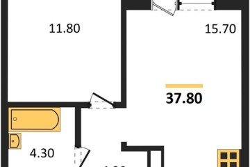 Фото №1: 1-комнатная квартира 37 м², 24/24 эт. - Краснодар, мкр. ЖК Все Свои Вип, ул. Колхозная, 5/2