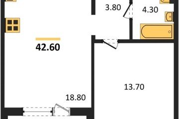 Фото №1: 1-комнатная квартира 41 м², 15/24 эт. - Краснодар, мкр. ЖК Все Свои Вип, ул. Колхозная, 5/2