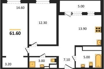 Фото №1: 2-комнатная квартира 61 м², 23/24 эт. - Краснодар, мкр. ЖК Все Свои Вип, ул. Колхозная, 5/2