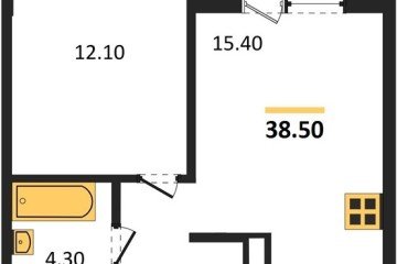 Фото №1: 1-комнатная квартира 38 м², 6/24 эт. - Краснодар, мкр. ЖК Все Свои Вип, ул. Колхозная, 5/2