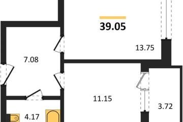 Фото №1: 1-комнатная квартира 39 м², 3/23 эт. - Краснодар, мкр. ЖК Урал,