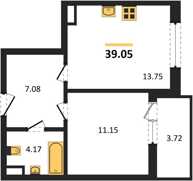 Фото №1: 1-комнатная квартира 39&nbsp;м², 3/23&nbsp;эт. - Краснодар, Карасунский внутригородской округ, Камвольно-суконный Комбинат, мкр. ЖК Урал