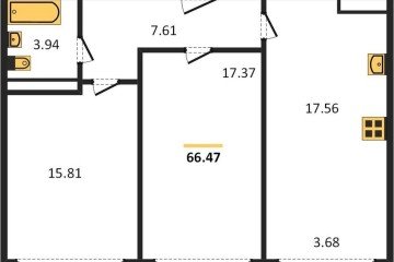 Фото №1: 2-комнатная квартира 65 м², 9/24 эт. - Краснодар, мкр. Черёмушки,