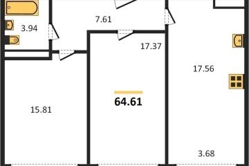 Фото №1: 2-комнатная квартира 66 м², 12/24 эт. - Краснодар, мкр. Черёмушки,