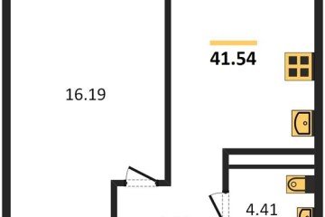 Фото №1: 1-комнатная квартира 42&nbsp;м², 23/24&nbsp;эт. - Краснодар, мкр. Черёмушки, ул. Обрывная, 132/1к4