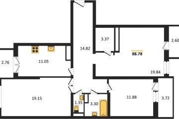 Фото №1: 3-комнатная квартира 90&nbsp;м², 24/24&nbsp;эт. - Краснодар, мкр. Музыкальный, ул. Российская, 257/7