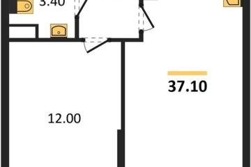 Фото №1: 1-комнатная квартира 37&nbsp;м², 13/16&nbsp;эт. - Краснодар, мкр. жилой комплекс Самолёт-6, 