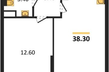 Фото №1: 1-комнатная квартира 38&nbsp;м², 16/16&nbsp;эт. - Краснодар, мкр. жилой комплекс Самолёт-6, 