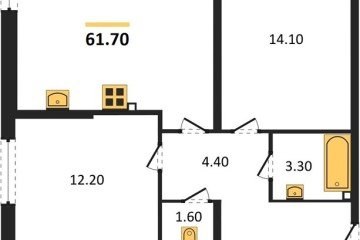 Фото №1: 2-комнатная квартира 61 м², 1/16 эт. - Краснодар, мкр. жилой комплекс Самолёт-6, ул. Ивана Беличенко, 92к4