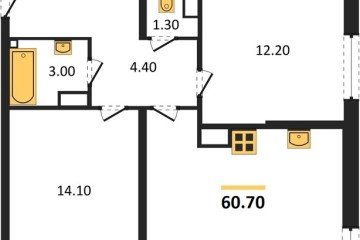 Фото №1: 2-комнатная квартира 60 м², 14/16 эт. - Краснодар, мкр. жилой комплекс Самолёт-6, ул. Ивана Беличенко, 90к1