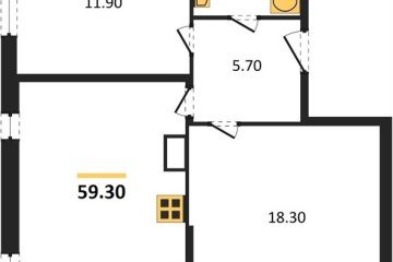 Фото №1: 2-комнатная квартира 58 м², 14/16 эт. - Краснодар, мкр. жилой комплекс Самолёт-6,