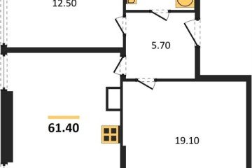 Фото №1: 2-комнатная квартира 61 м², 16/16 эт. - Краснодар, мкр. жилой комплекс Самолёт-6,