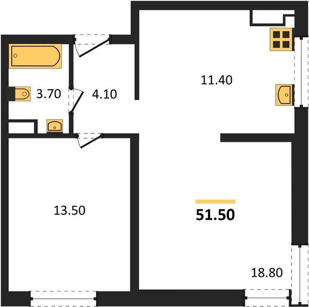 Фото №1: 2-комнатная квартира 51&nbsp;м², 13/16&nbsp;эт. - Краснодар, Прикубанский внутригородской округ, мкр. жилой комплекс Самолёт-6