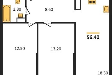 Фото №1: 2-комнатная квартира 56 м², 14/16 эт. - Краснодар, мкр. жилой комплекс Самолёт-6,