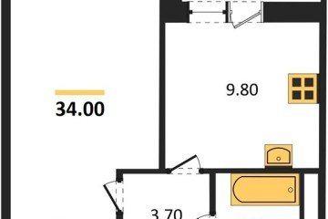 Фото №1: 1-комнатная квартира 34 м², 3/9 эт. - Краснодар, мкр. жилой комплекс Спортивная Деревня,