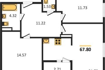 Фото №1: 2-комнатная квартира 67 м², 6/9 эт. - Краснодар, мкр. жилой комплекс Событие,