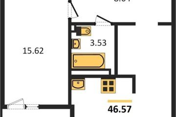 Фото №1: 1-комнатная квартира 46 м², 3/9 эт. - Краснодар, мкр. жилой комплекс Событие,