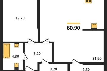Фото №1: 1-комнатная квартира 60 м², 2/16 эт. - Краснодар, мкр. Догма Парк, ул. Марины Цветаевой, 7