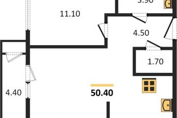Фото №1: 1-комнатная квартира 50 м², 2/24 эт. - Краснодар, мкр. ЖК Рекорд,