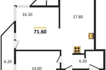 Фото №1: 2-комнатная квартира 71 м², 2/24 эт. - Краснодар, мкр. ЖК Рекорд,