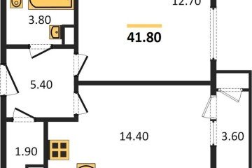 Фото №1: 1-комнатная квартира 41 м², 5/24 эт. - Краснодар, мкр. ЖК Рекорд,