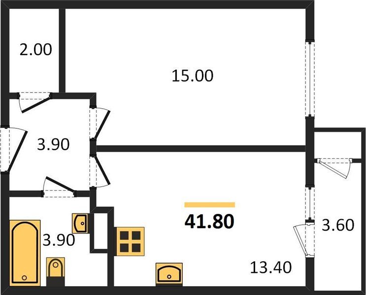 Фото №1: 1-комнатная квартира 41&nbsp;м², 8/24&nbsp;эт. - Краснодар, Карасунский внутригородской округ, Черёмушки, мкр. ЖК Рекорд