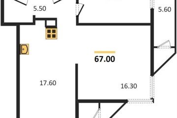 Фото №1: 2-комнатная квартира 67 м², 7/24 эт. - Краснодар, мкр. ЖК Рекорд,