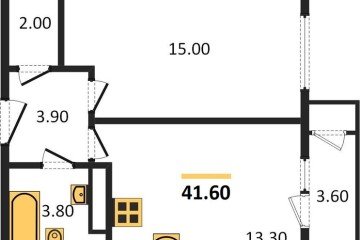 Фото №1: 1-комнатная квартира 41&nbsp;м², 11/24&nbsp;эт. - Краснодар, мкр. ЖК Рекорд, 