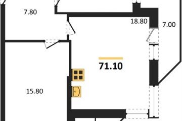 Фото №1: 2-комнатная квартира 71&nbsp;м², 2/24&nbsp;эт. - Краснодар, мкр. ЖК Рекорд, 
