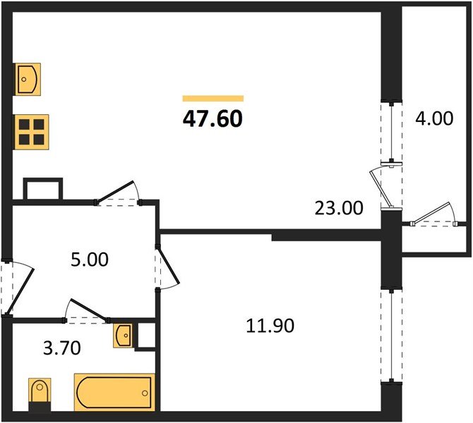 Фото №1: 1-комнатная квартира 47&nbsp;м², 4/24&nbsp;эт. - Краснодар, Карасунский внутригородской округ, Черёмушки, мкр. ЖК Рекорд