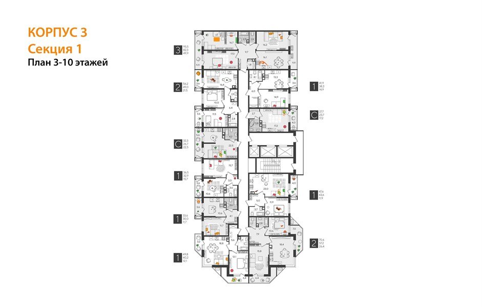 Фото №4: 1-комнатная квартира 47&nbsp;м², 4/24&nbsp;эт. - Краснодар, Карасунский внутригородской округ, Черёмушки, мкр. ЖК Рекорд