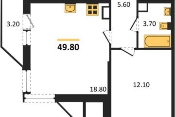 Фото №1: 1-комнатная квартира 49&nbsp;м², 4/24&nbsp;эт. - Краснодар, мкр. ЖК Рекорд, 