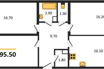 Фото №1: 3-комнатная квартира 95&nbsp;м², 9/24&nbsp;эт. - Краснодар, мкр. ЖК Рекорд, 