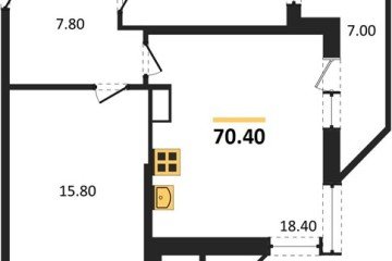 Фото №1: 2-комнатная квартира 70&nbsp;м², 12/24&nbsp;эт. - Краснодар, мкр. ЖК Рекорд, 