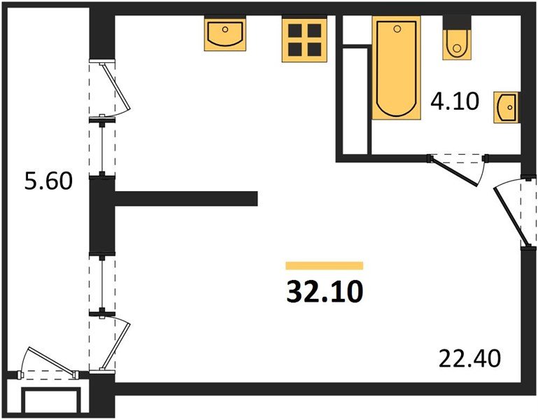 Фото №1: Студия 32&nbsp;м², 13/24&nbsp;эт. - Краснодар, Карасунский внутригородской округ, Черёмушки, мкр. ЖК Рекорд