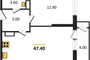 Фото №1: 1-комнатная квартира 47 м², 14/24 эт. - Краснодар, мкр. ЖК Рекорд,
