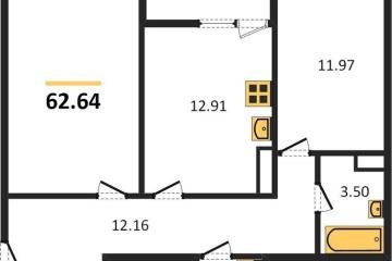 Фото №1: 2-комнатная квартира 62 м², 9/9 эт. - Краснодар, мкр. жилой комплекс Событие,
