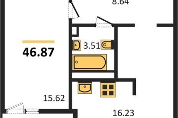 Фото №1: 1-комнатная квартира 46 м², 9/9 эт. - Краснодар, мкр. жилой комплекс Событие,