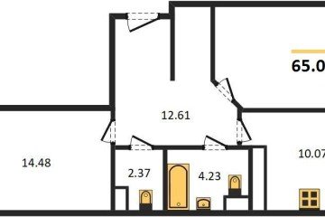 Фото №1: 2-комнатная квартира 65 м², 13/24 эт. - Краснодар, мкр. Черёмушки,