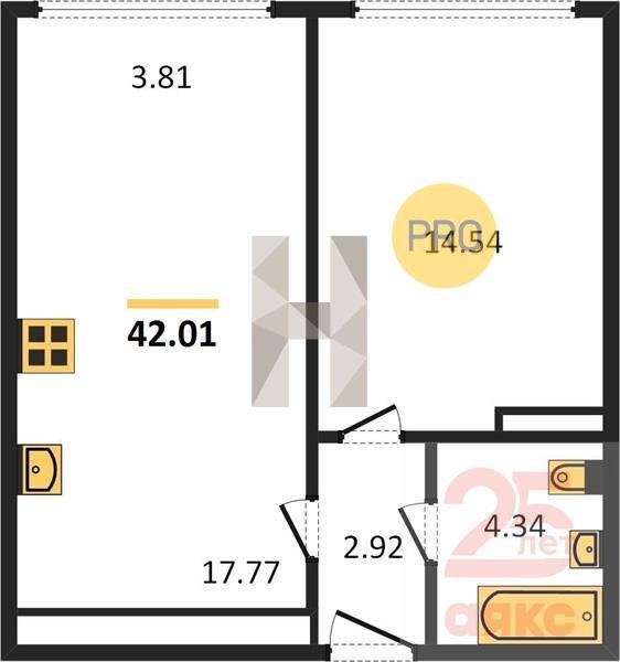 Фото №1: 1-комнатная квартира 42 м² - Краснодар, Черёмушки, 