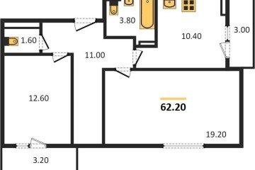 Фото №1: 2-комнатная квартира 62 м², 22/22 эт. - Краснодар, мкр. ЖК Парк у Дома,
