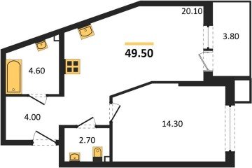 Фото №1: 1-комнатная квартира 49 м², 2/18 эт. - Краснодар, мкр. Парк Победы,