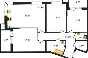 Фото №1: 3-комнатная квартира 94 м², 3/18 эт. - Краснодар, мкр. Парк Победы,