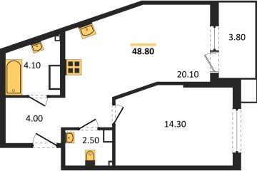 Фото №1: 1-комнатная квартира 48 м², 6/18 эт. - Краснодар, мкр. Парк Победы,