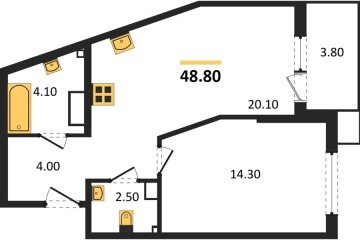 Фото №1: 1-комнатная квартира 48 м², 8/18 эт. - Краснодар, мкр. Парк Победы,