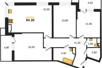 Фото №1: 3-комнатная квартира 94 м², 13/18 эт. - Краснодар, мкр. Парк Победы,