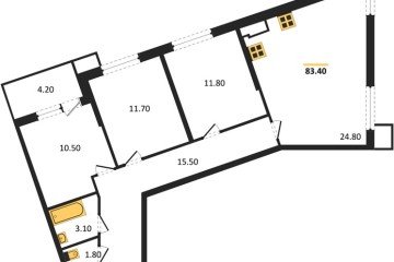 Фото №1: 3-комнатная квартира 83 м², 11/18 эт. - Краснодар, мкр. Парк Победы,