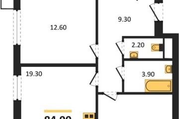 Фото №1: 3-комнатная квартира 84&nbsp;м², 11/18&nbsp;эт. - Краснодар, мкр. Парк Победы, 