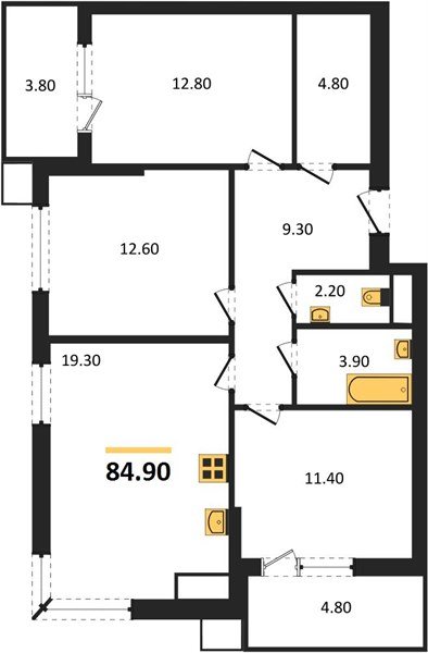 Фото №1: 3-комнатная квартира 84&nbsp;м², 11/18&nbsp;эт. - Краснодар, Прикубанский внутригородской округ, мкр. Парк Победы